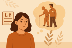 Illustration d’un aidant bénéficiant de répit grâce au décret du 19 août 2025